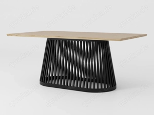 Handgemachter Esstisch aus Eiche & Metall   individuell nach Maß. FINNO - 180x90cm Bild 3