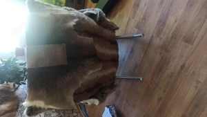 Schaukelstuhl aus Leder und Echtfell