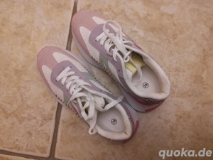 Fast neue Turnschuhe,  Sneaker, Gr. 39, rosa-weiss, Glitzerstoff