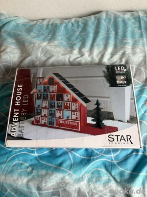 Adventskalender zum selbstbefüllen neu OVP aus Holz leuchtet