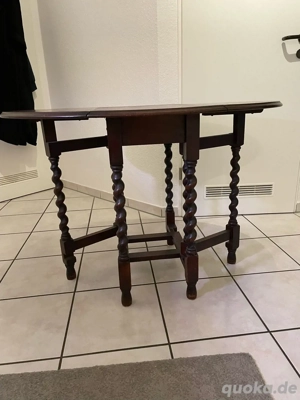 Antiker Gateleg-Klapptisch   Barley-Twist ca. 1900 Bild 5