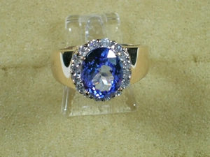 NEU: Ring 17,2 - 54 585 Gold AAAA-Tansanit 2,5 Ct. Brillanten 0,5 Ct