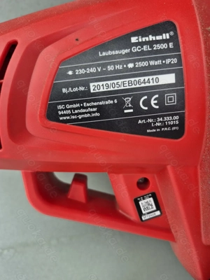 Laubsauger- bläser von EInhell GC-EL 2500 E Bild 3