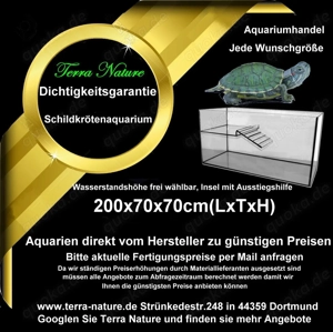 Schildkröten Aquarium 200x70x60cm mit 2 Inseln Aquarien Bild 4