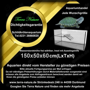 Schildkröten Aquarium 150x50x60cm mit Insel Aquarien