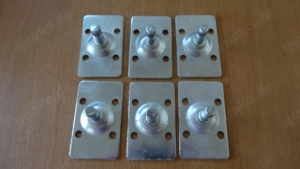 6 St. Anschraubplatte Montageplatte für Möbelroller Möbelgleiter