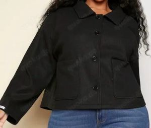 Tolle warme kurze Jacke - wie dicker Filz Gr. 54- 56 in schwarz