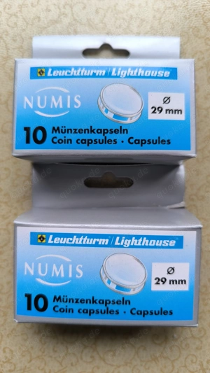 Münzenkapseln 3 mal 10 Stück 29mm.