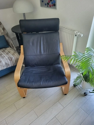 Ikea Poäng mit Leder-Polster