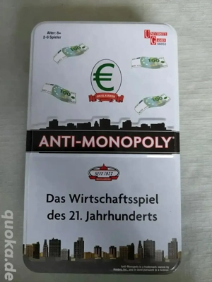 Verkaufe Anti- Monopoly (Reisespiel) - Metallbox -