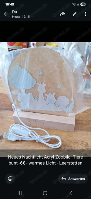Acrylglas Nachtlicht LED Neu 