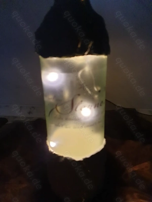  Dekoflasche Flasche mit Lichterkette Shabby Chic Handarbeit Hobby  Bild 7