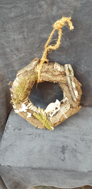 Herbstdeko Unikat, Kranz aus Baumrinde