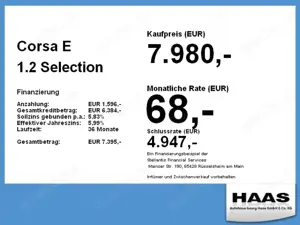 Opel Corsa E 1.2 Selection Bluetooth, CD-Player, Klima