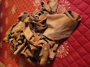 Lederreste braun Velourleder ca. 6Kg, kleine (Wildlederoptik)