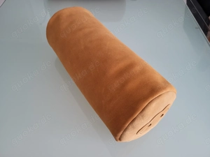 Nackenrolle, Nackenkissen braun Velourleder neu , unbenutzt