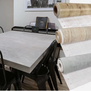Möbelfolie Selbstklebende Folie 7,40 m  Beton Holzoptik Tapete Kuche Tür Schrank