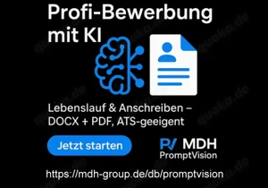 Bewerbungsunterlagen in Top-Qualität   KI + Expertencheck