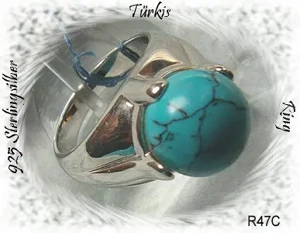 Ring, 925 Silber mit Türkisstein