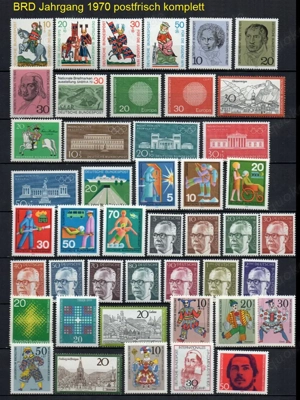 Bund BRD Jahrgänge 1970   1979 komplett postfrisch mit allen C D, Blöcken und ZD (K46)