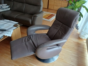 Gebrauchter Fernsehsessel in Leder braun