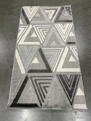 Sisal In- & Outdoor Teppich 80x150 cm   Modernes 3D-Dreiecksmuster   Wie neu