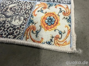 Küchenläufer Teppich 80x300 cm   Buntes Fliesenmuster   B-Ware   Waschbar Bild 4
