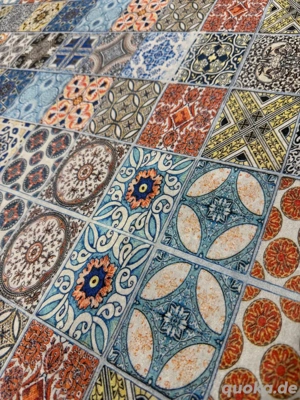 Küchenläufer Teppich 80x300 cm   Buntes Fliesenmuster   B-Ware   Waschbar Bild 5