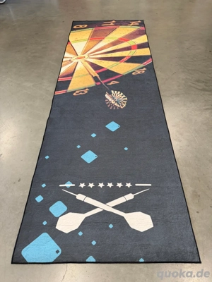 Dartmatte 100x285 cm   Mit Dartscheiben-Aufdruck & Abwurflinie   B-Ware