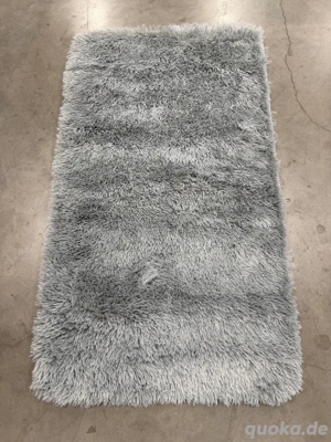 Shaggy Teppich 65x110 cm   Grau   Rutschfest   Neu