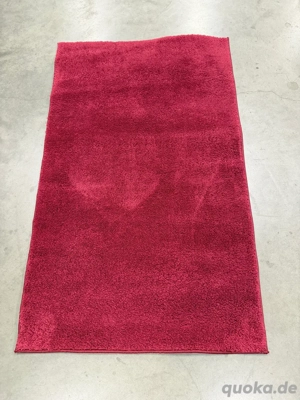 Shaggy Teppich 60x110 cm   Weicher Hoch- & Langflor in Weinrot   Waschbar   Neu