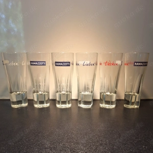 6 x Original Ramazotti Gläser Likör Kräuterlikör Eichstrich 2cl 4cl Glas