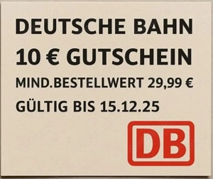 Gutschein DB Bahn E-Coupon 10  ab MBW 29,99 