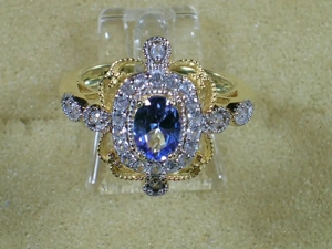 NEU: Ring 17-18-19-20 925 Silber vergoldet AAAA-Tansanit+Zirkon