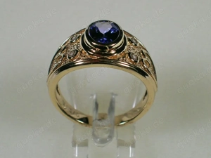NEU: Ring Gr. 17,2 + 19 925 Silber verg. AAAA-Tansanit + Zirkon Bild 2