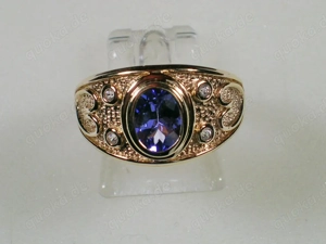 NEU: Ring Gr. 17,2 + 19 925 Silber verg. AAAA-Tansanit + Zirkon