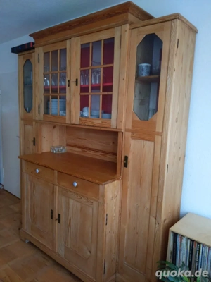 antiker Weichholz-Buffet-Schrank (4teilig)