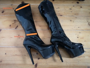 High Heels Kniestiefel aus Lack Marke Cottelli Gr. 37 Bild 4