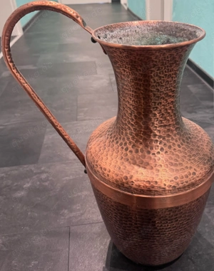 Vintage Bodenvase aus Kupfer mit einem Henkel