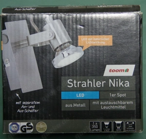 Wohnraumstrahler 'Nika' nickelfarben 1-flammig silber