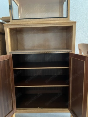 Biedermeier Schränkchen mit fester Glasvitrine (um 1910) Bild 3