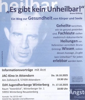 Winterberg: Heilung trotz  Diagnose unheilbar    Arztvortrag, Geheilte berichten