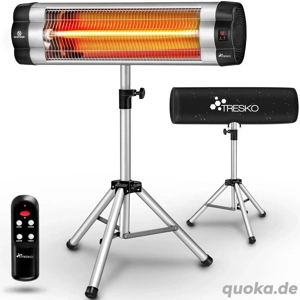 TRESKO 2500W Infrarot-Heizung, Terrassenheizung, Wärmelampe, Timer