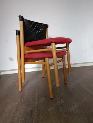 Tolle Designstühle, Holz-Rot-Schwarz