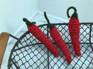 Chilis gehäkelt Gemüse