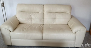 Couch set (leder) mit Hocker 