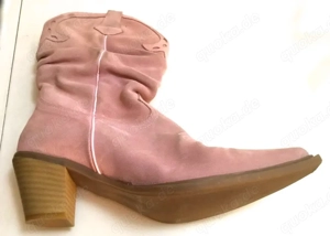 Cowboy-Stiefel, rosa, Wildleder, Gr.41, wie neu Bild 2