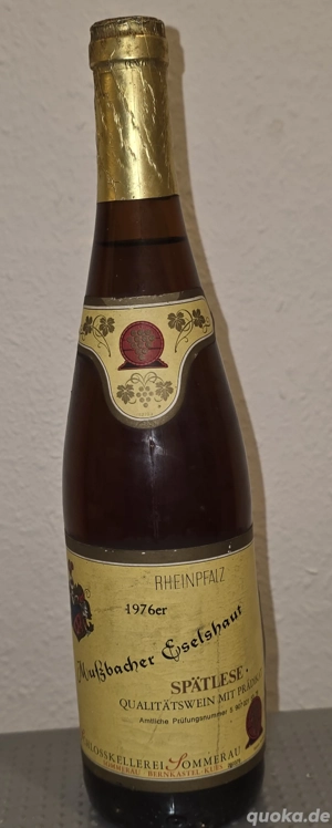 Rarität für Sammler oder als Jahrgangsgeschenk: Mußbacher Eselshaut Spätlese 1976 - TOP ZUSTAND