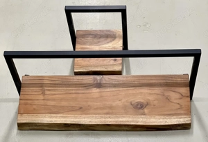 2 wunderschöne Akazienholz Wandboards
