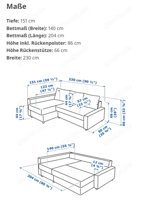 IKEA Ecksofa mit Récamiere und Bettkasten, ausziehbar zum Bett Bild 2 IKEA Ecksofa mit Récamiere und Bettkasten, ausziehbar zum Bett Bild 2